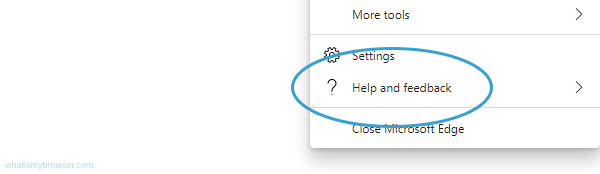 The location of the Help and Feedback menu item